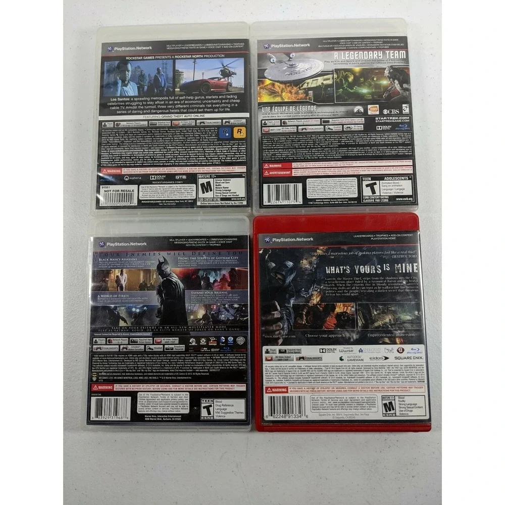 PS3‎ Lot of 4 Games - Star Trek - Grand Theft Auto V - Batman Arkham - Thief